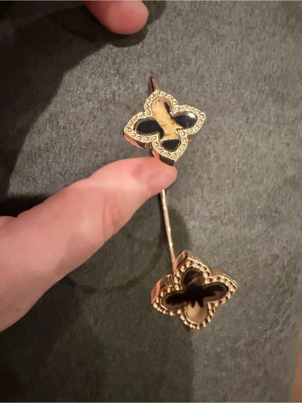 Gold-Tone Cheetah Clover Cuff Bracelet